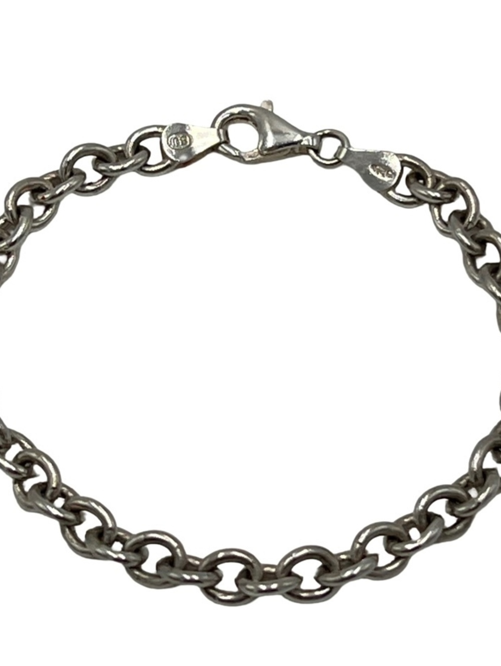 Vintage SU Signed Italy Sterling Silver Open Chain Bracelet